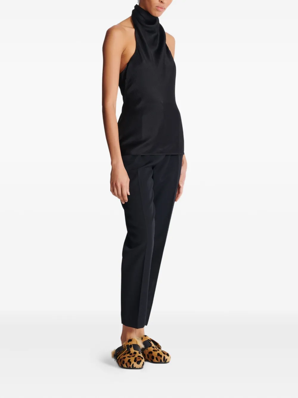 Balmain Zijden haltertop Zwart