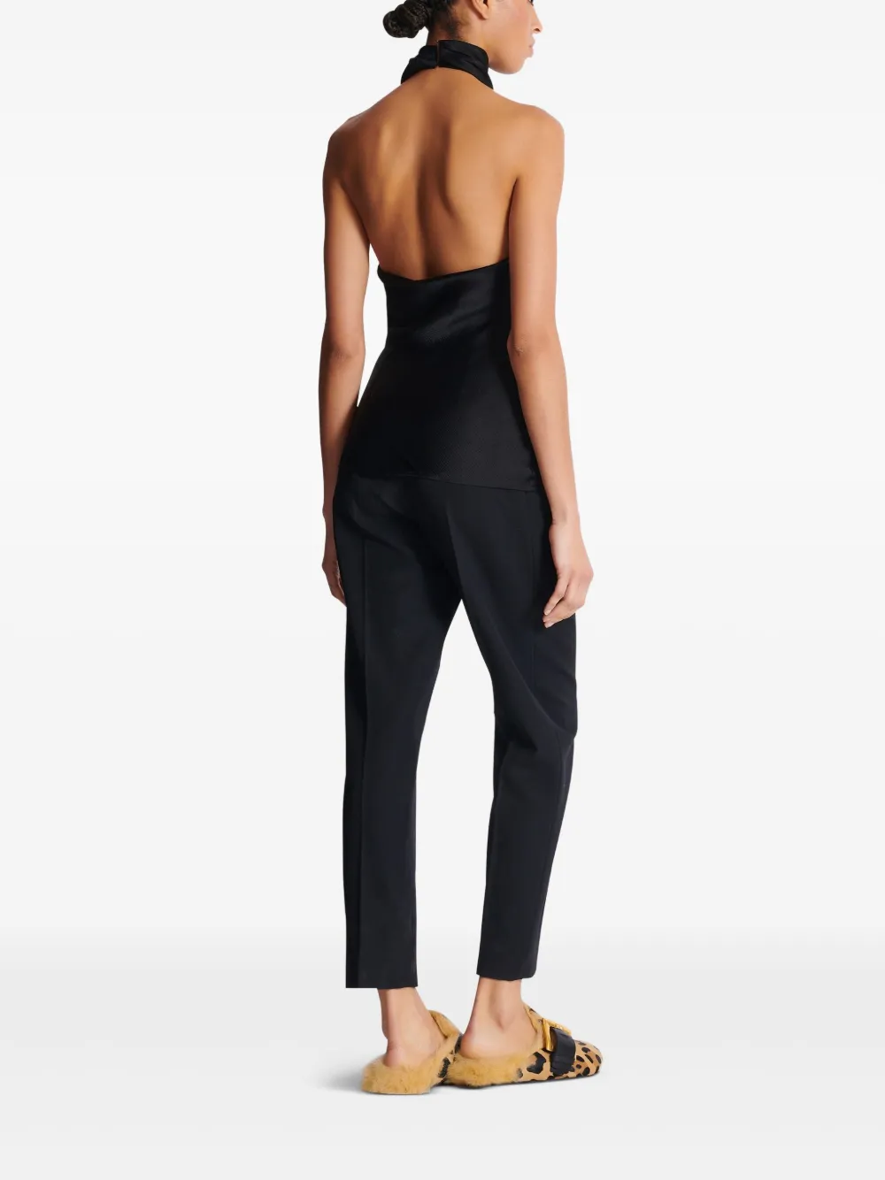 Balmain Zijden haltertop Zwart
