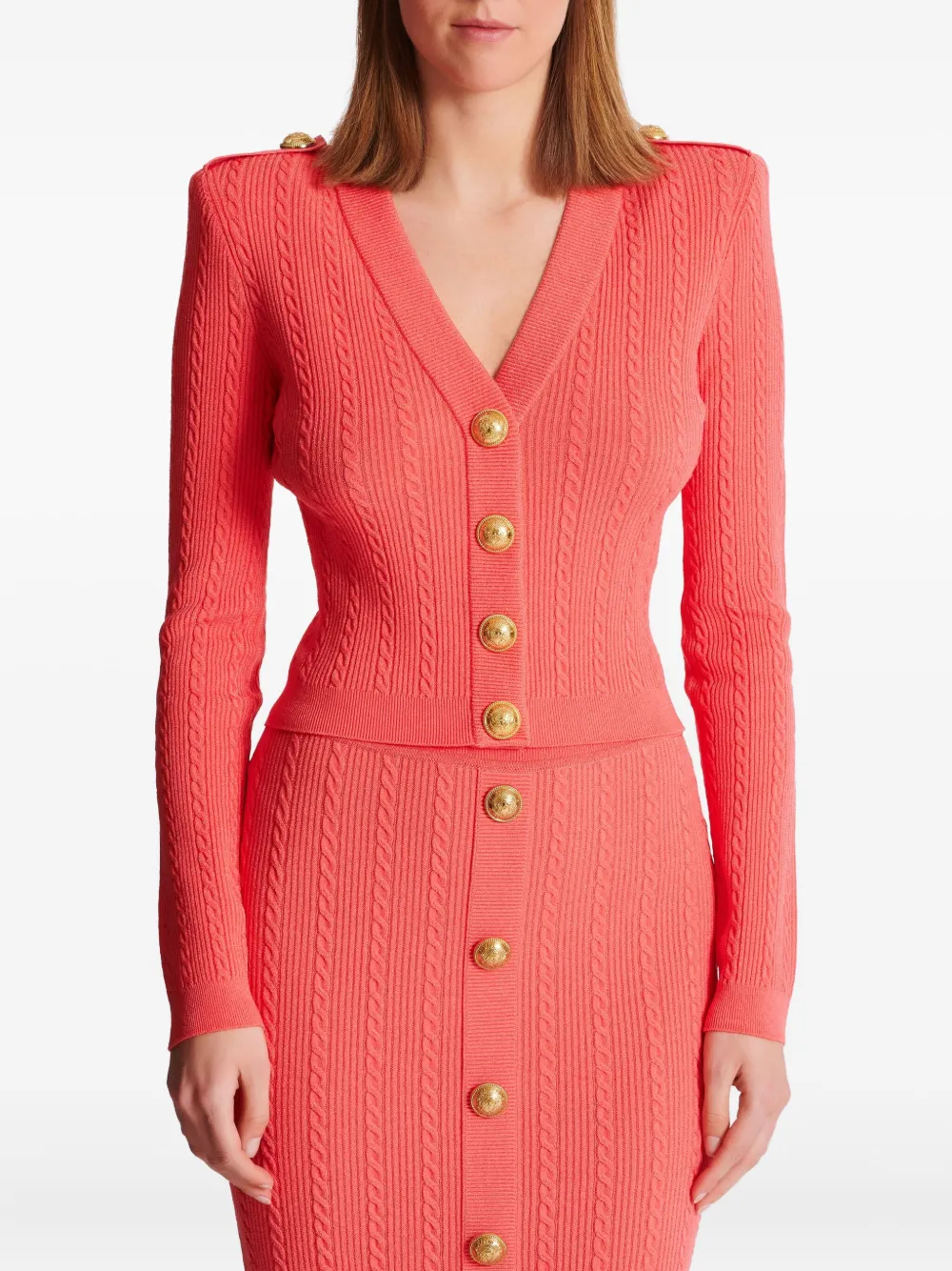 Balmain Kabelgebreid vest Roze