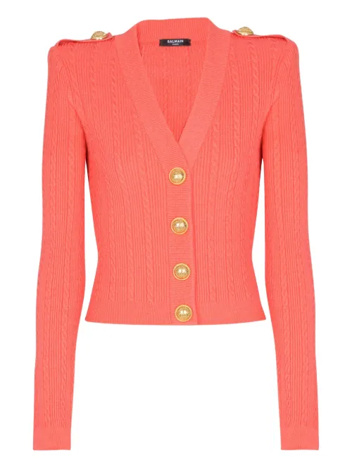 Cardigan en maille torsadée - Balmain - Modalova