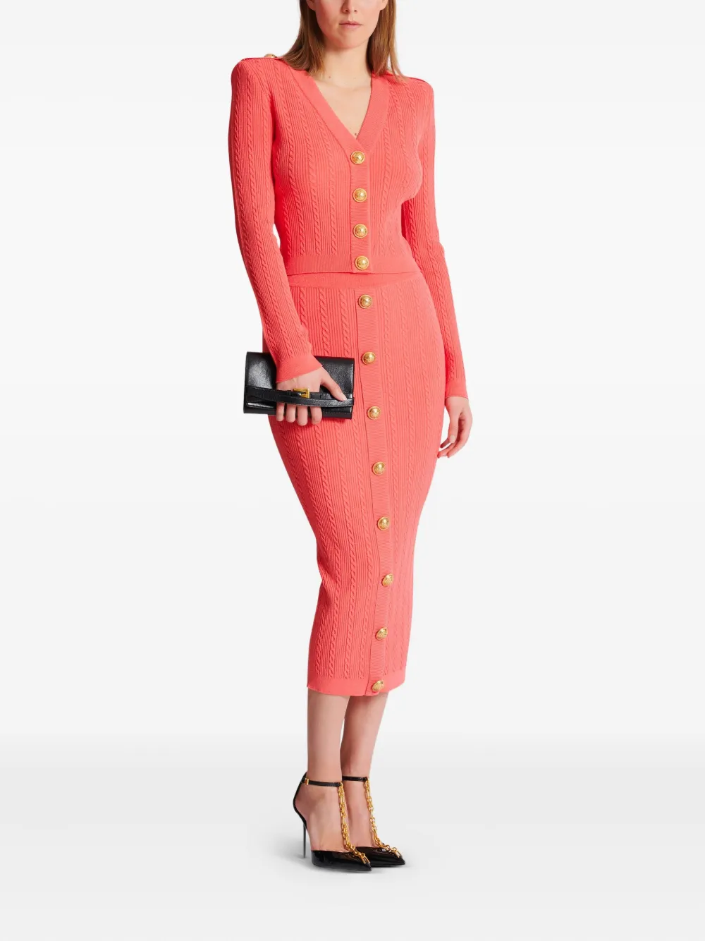 Balmain Kabelgebreid vest Roze