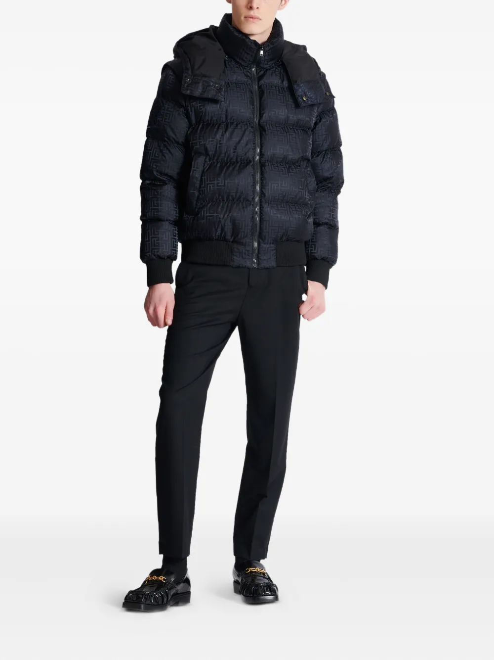 Balmain monogram-jacquard padded jacket | Padded & Down Jackets | Image 2