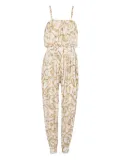 Balmain graphic-print jumpsuit - White