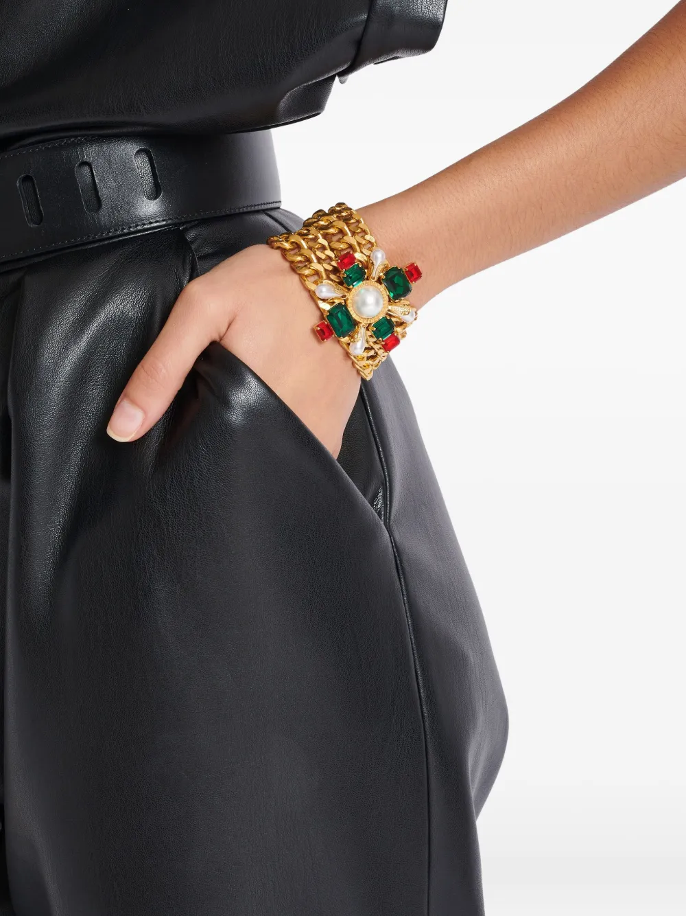 Balmain Armband met barok details - Goud