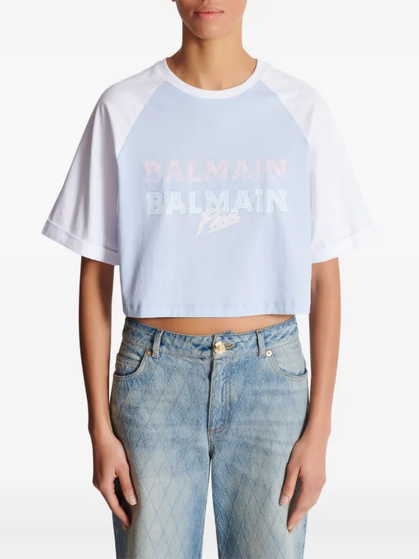 バルマン　ロゴＴシャツ　クロップド Balmain クロップド Tシャツ | ホワイト | FARFETCH JP