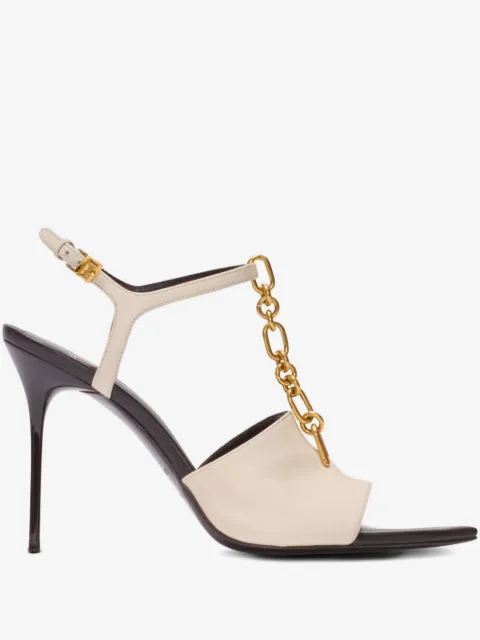 Balmain Sync leather sandals with heel
