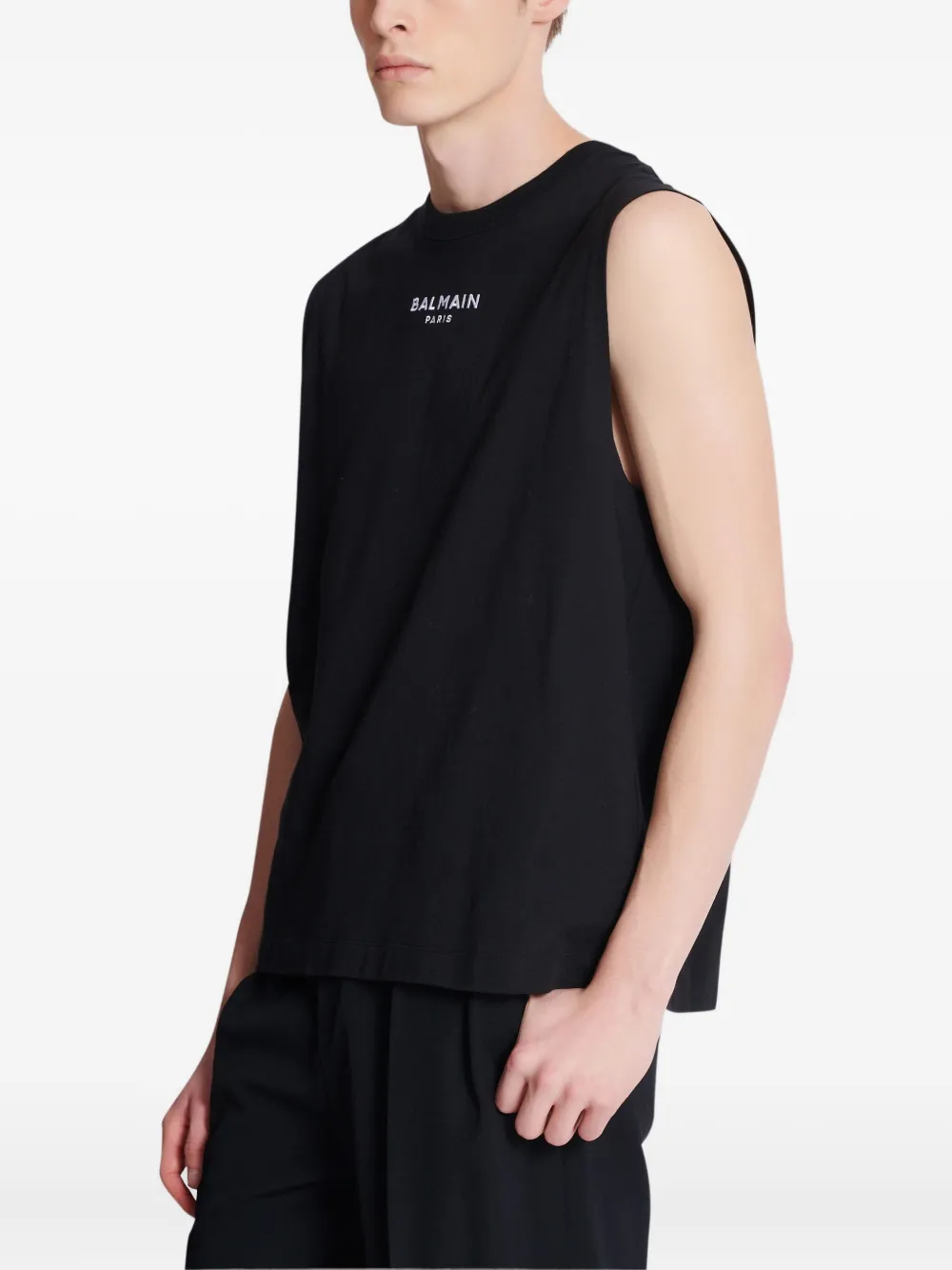 Balmain Tanktop met geborduurd logo Zwart