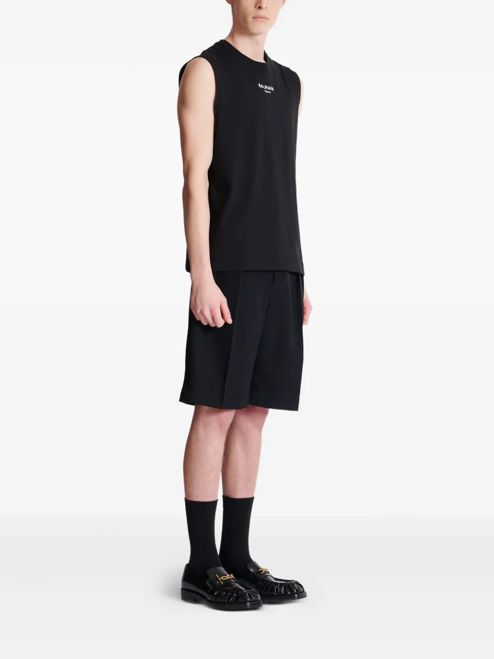 Balmain Tanktop met geborduurd logo Zwart