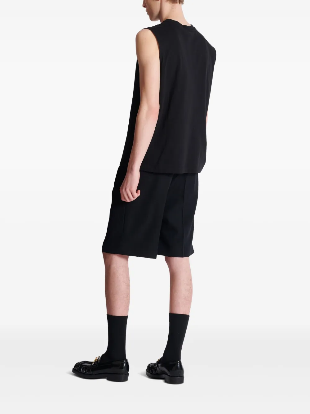 Balmain Tanktop met geborduurd logo Zwart