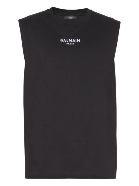 Balmain logo-embroidered tank top