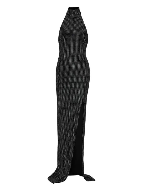 Balmain rhinestone-embellished Velvet Dress | Black