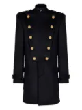 Balmain detachable-bib coat - Black