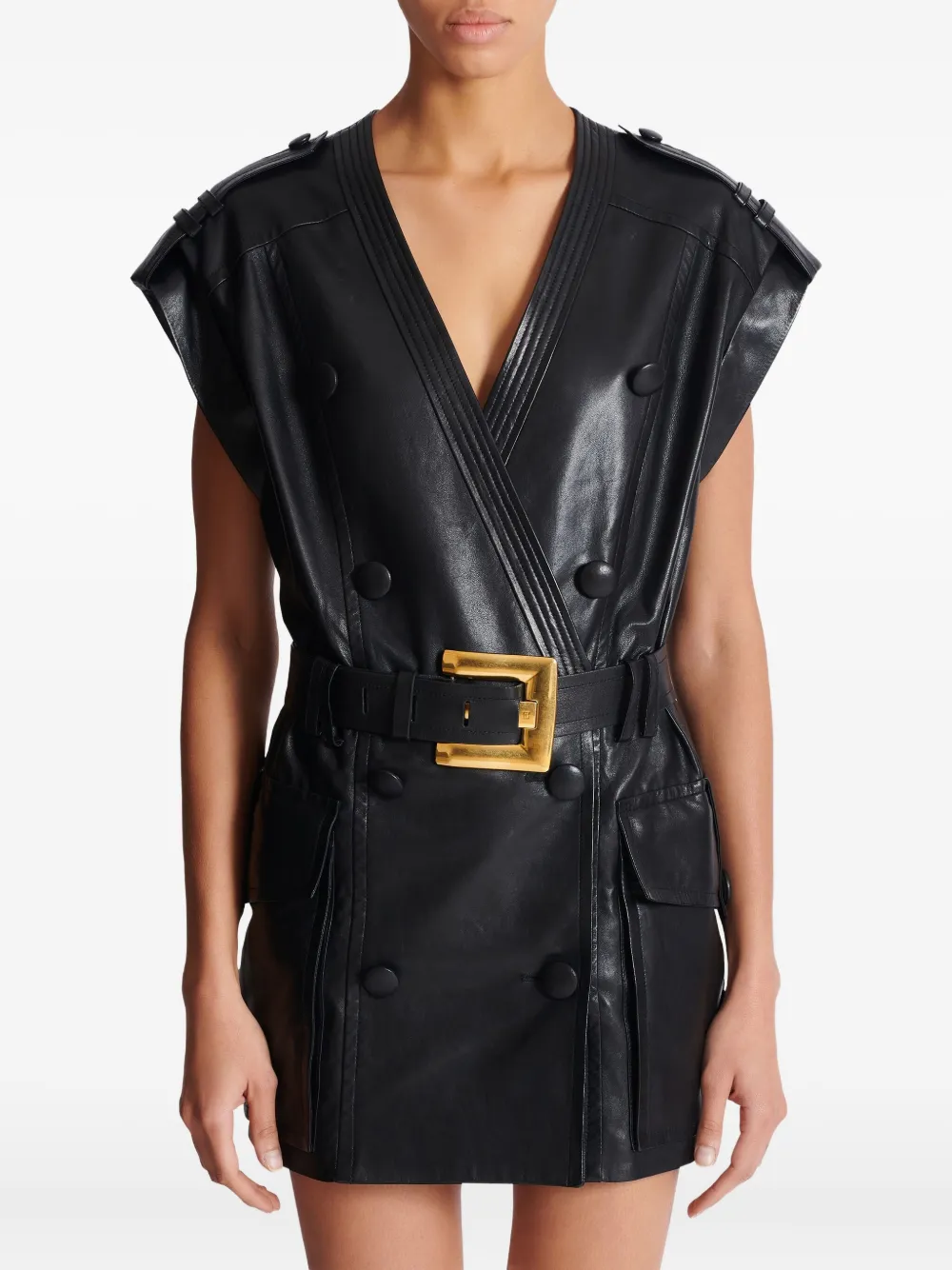 Balmain Mini-jurk met ceintuur Zwart