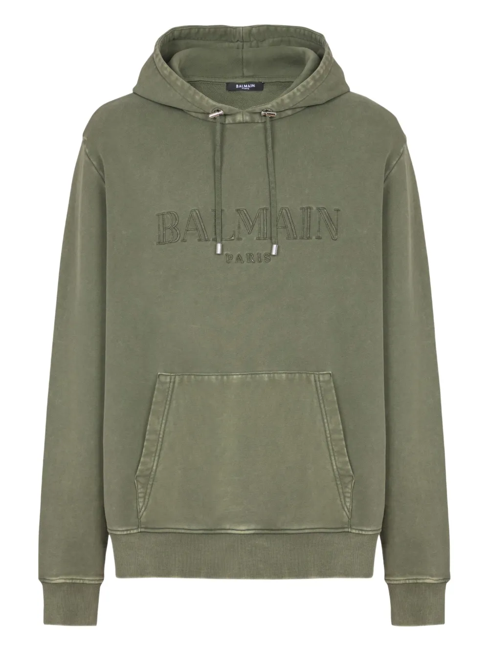 Balmain logo-print hoodie | Green | Image 1