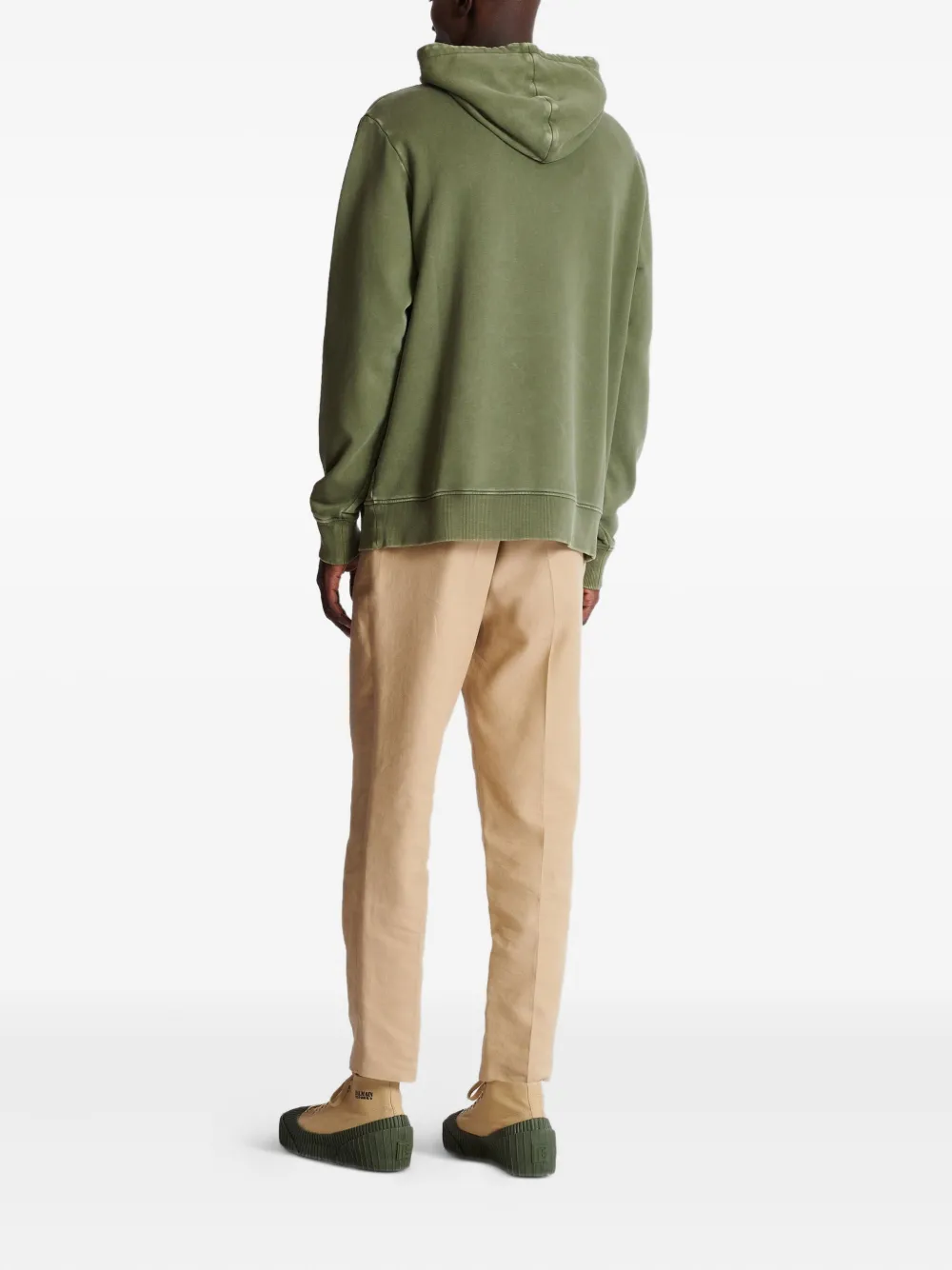 Balmain Hoodie met logoprint Groen