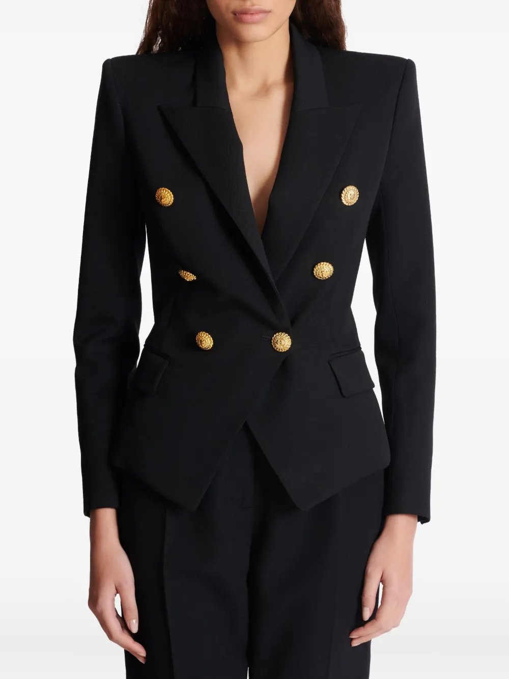 double-breasted fitted jacket