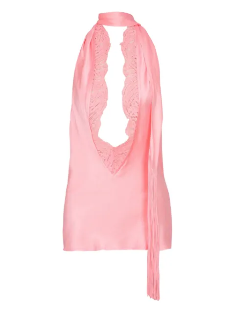 Balmain silk halterneck top