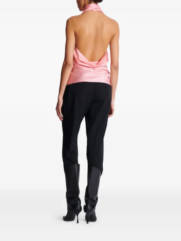 Balmain Silk Halterneck Top | Pink | FARFETCH