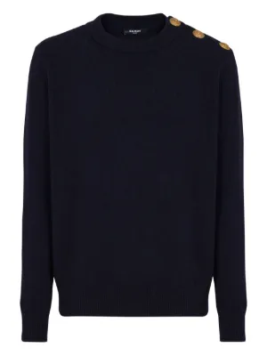 ニット・セーター BALMAIN Men Sweater  Blue BH0KD000KF38 SIU Wool Balmain Paris jumper navy navy - Men | BALMAIN