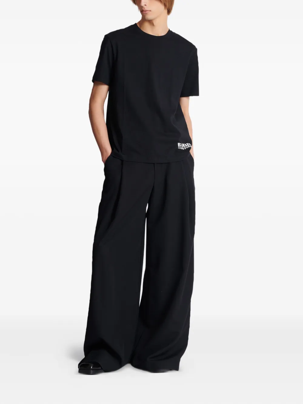 Balmain T-shirt met logoprint - Zwart