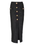 Balmain patterned-jacquard skirt - Black