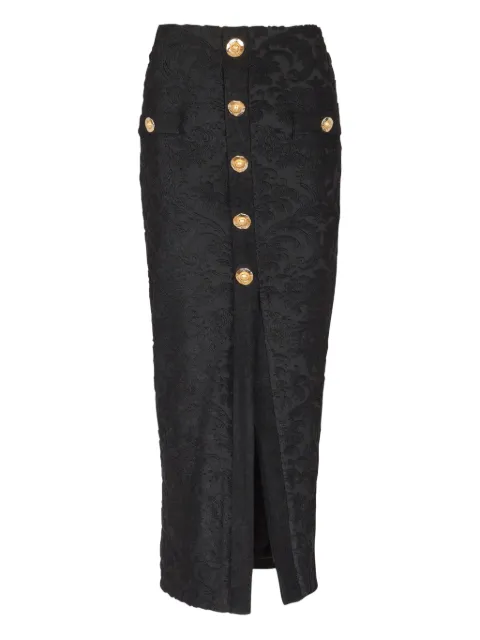 Balmain patterned-jacquard skirt