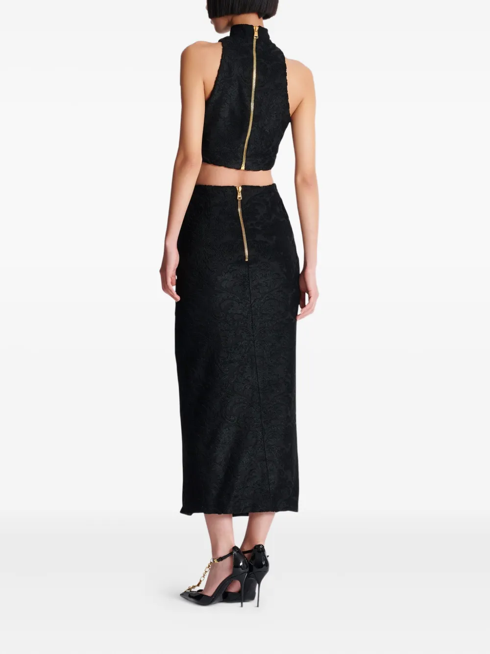Balmain Rok met jacquard Zwart