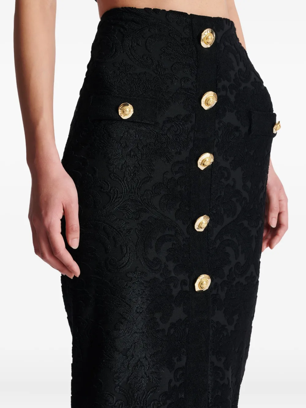 Balmain パターンジャカード スカート | ブラック | FARFETCH JP