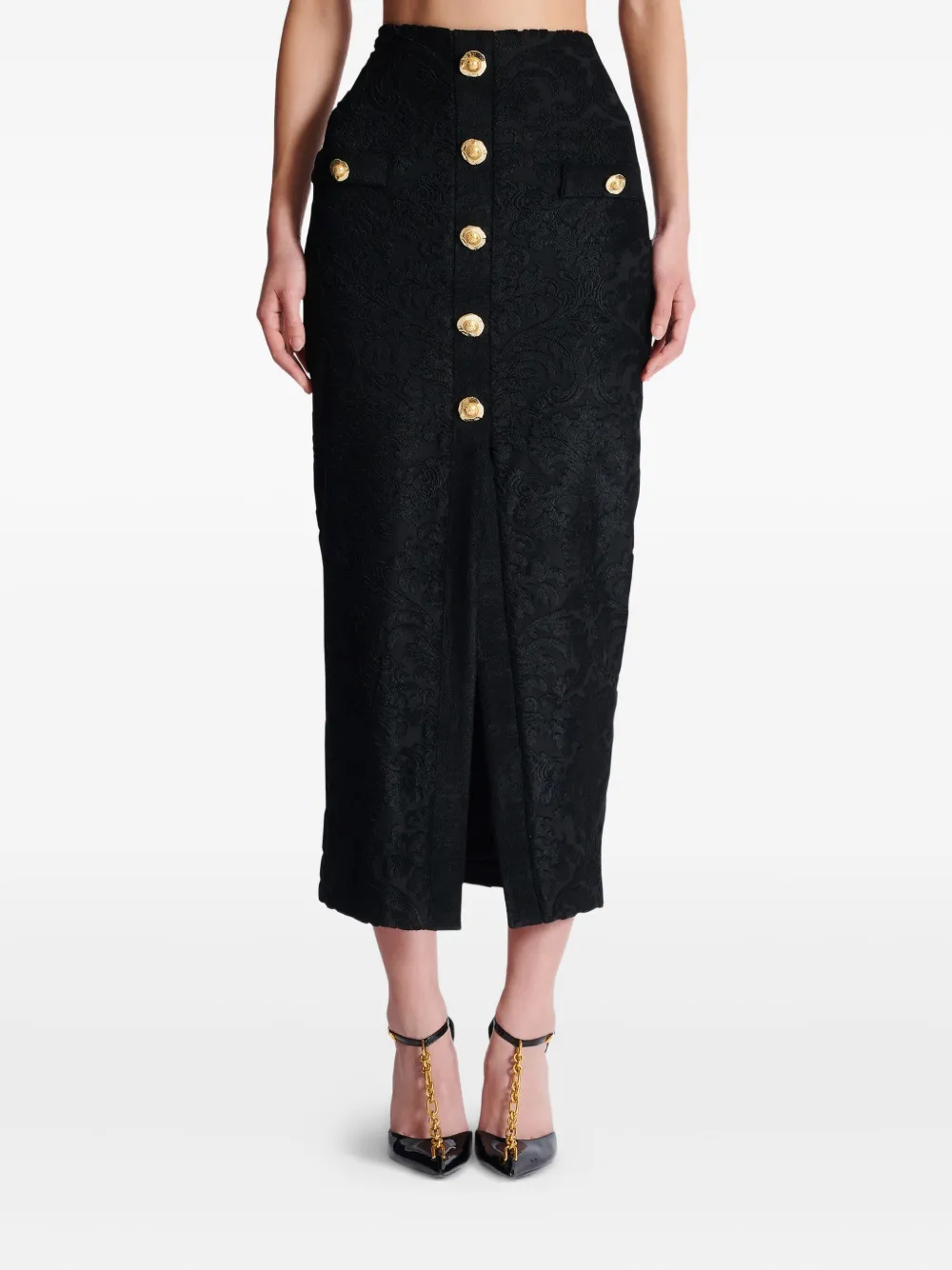 Balmain Rok met jacquard Zwart