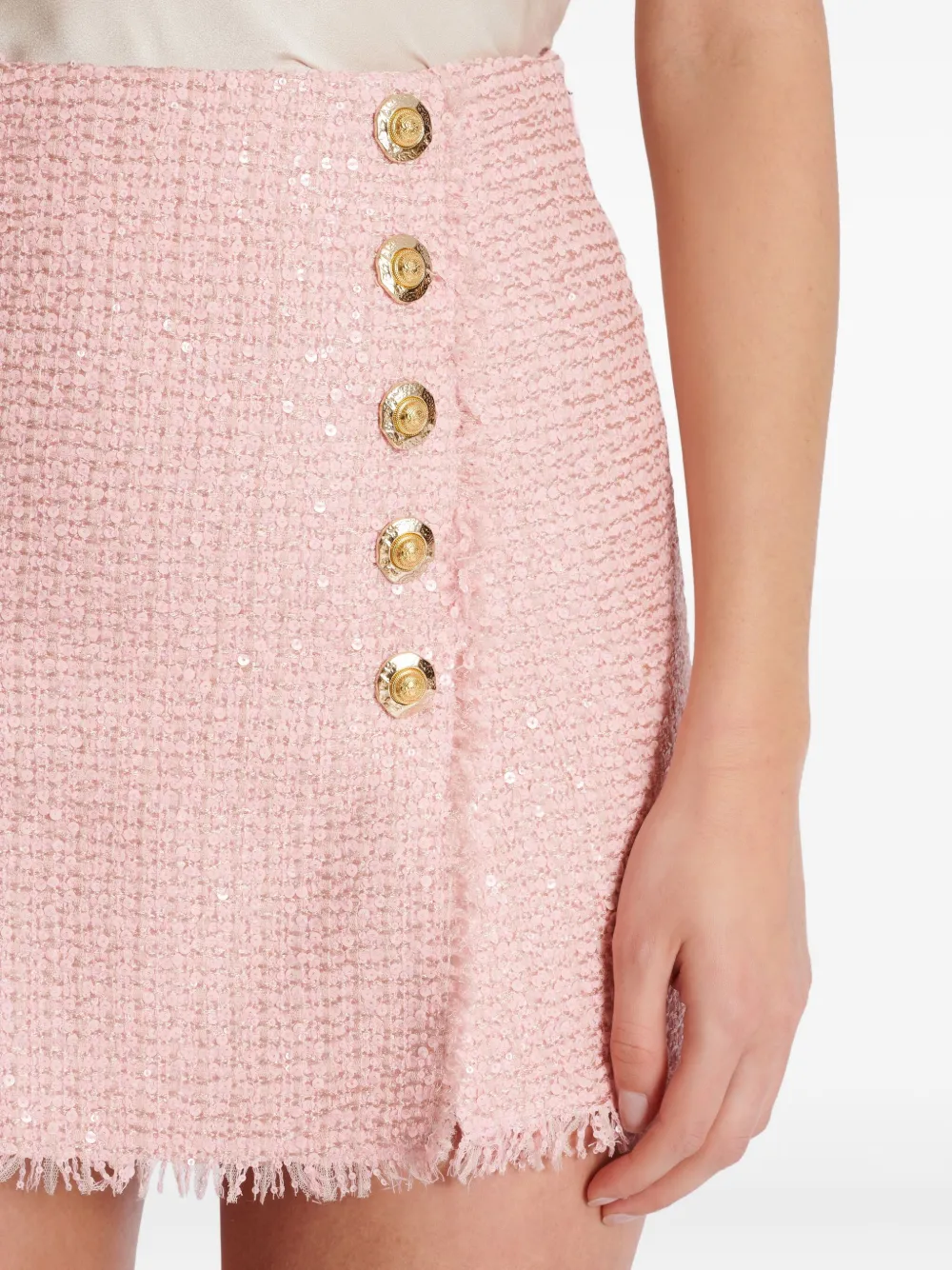 sequinned tweed skirt