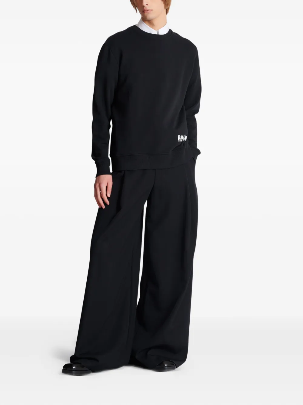 Balmain Sweater met logoprint - Zwart