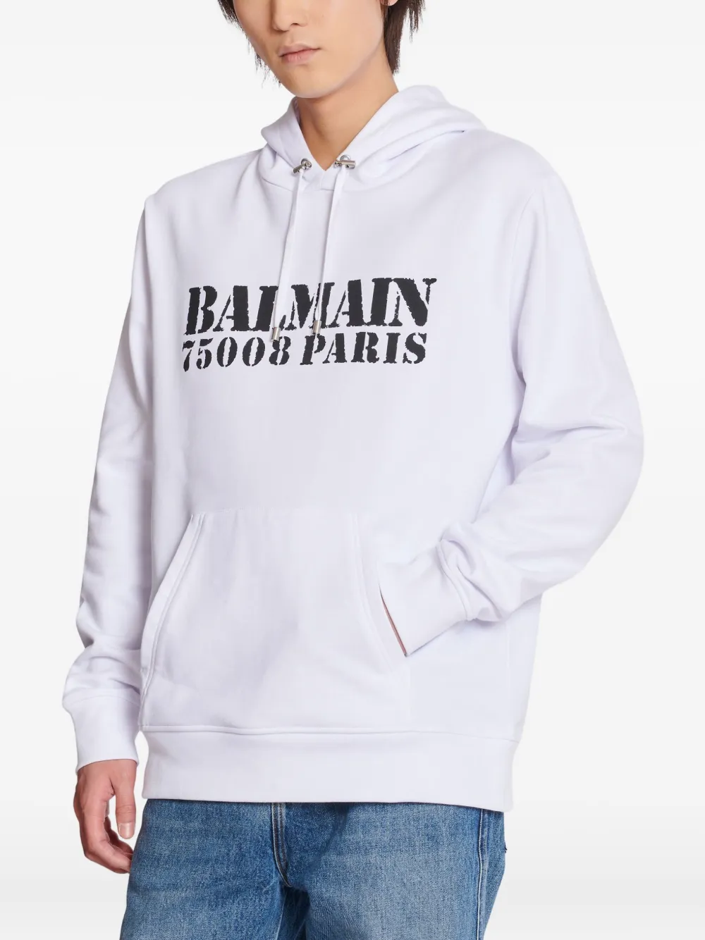 Balmain Hoodie met logoprint Wit