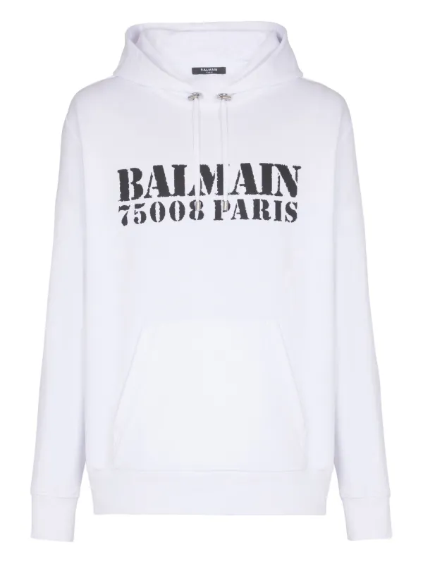 Balmain Logo-print Hoodie in White