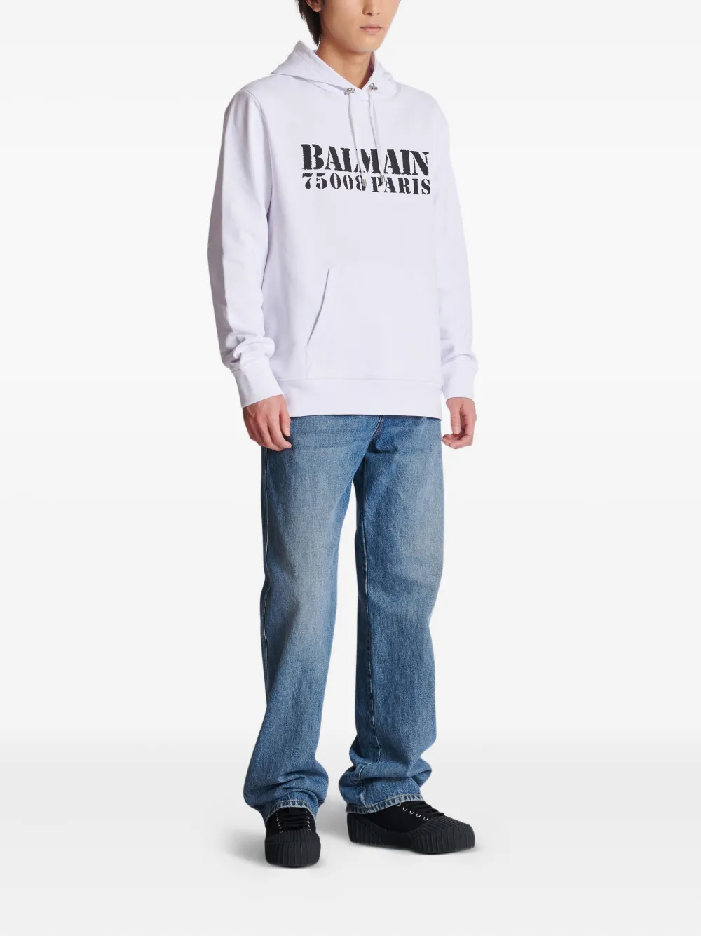 Balmain Hoodie met logoprint Wit