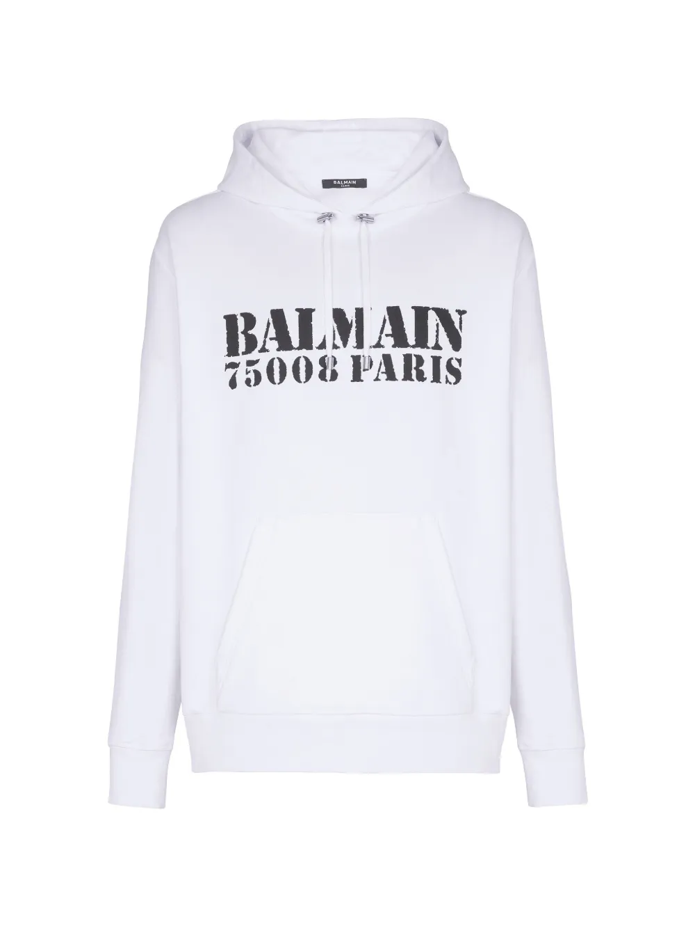 Balmain Felpa con cappuccio e logo - Bianco