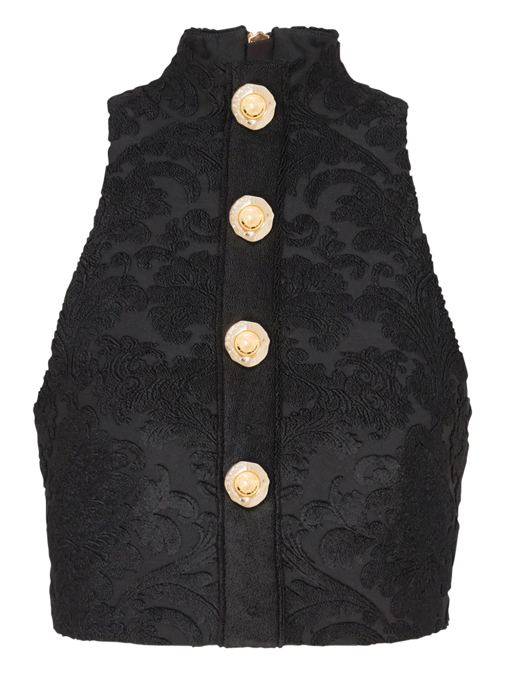 Balmain baroque-pattern buttoned top | Black | Image 1