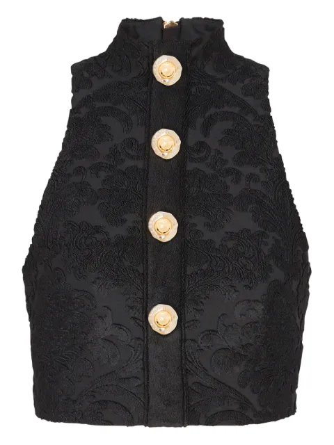 Balmain baroque-pattern buttoned top