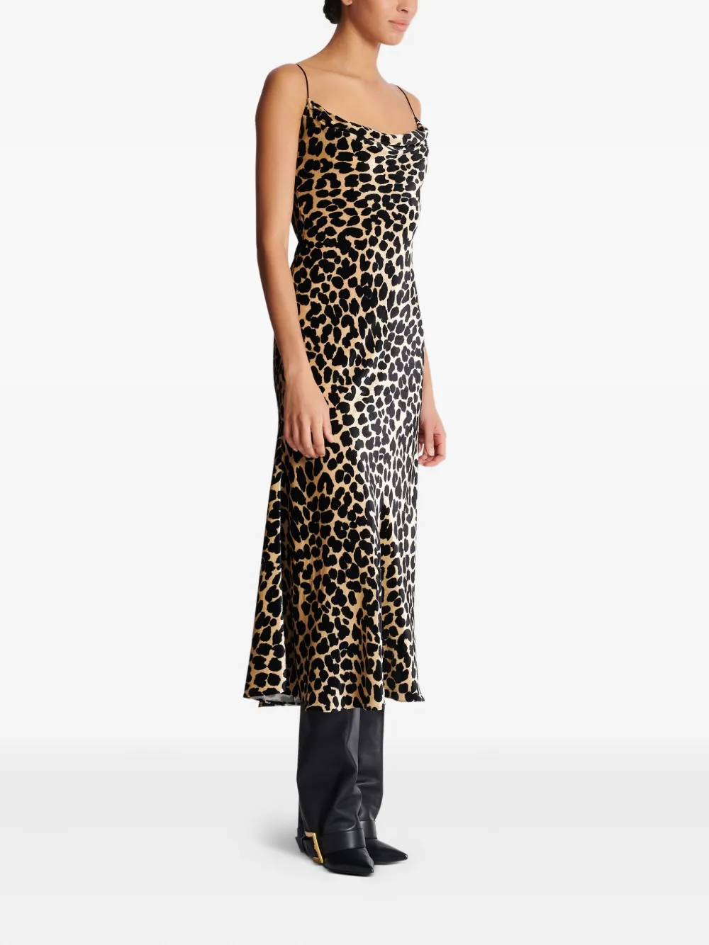 Balmain Jurk met luipaardprint Beige