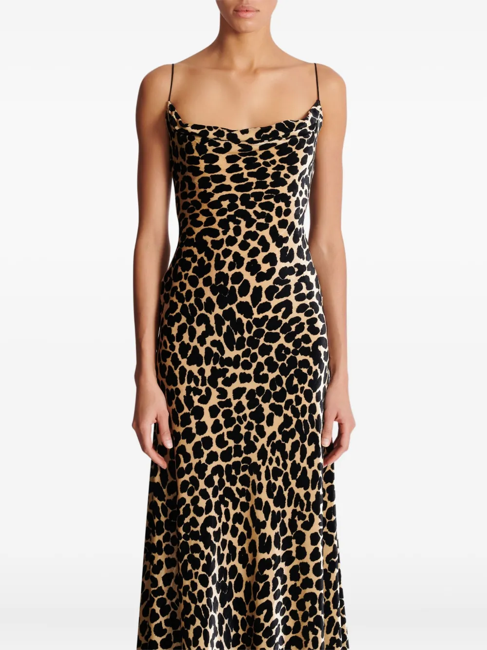 Balmain Jurk met luipaardprint Beige