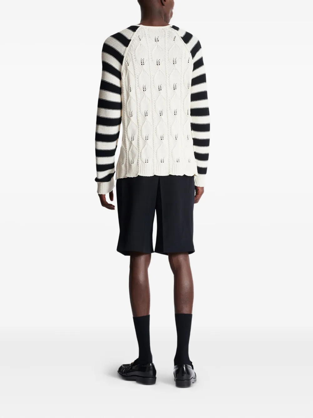 Balmain Kabelgebreide trui Wit
