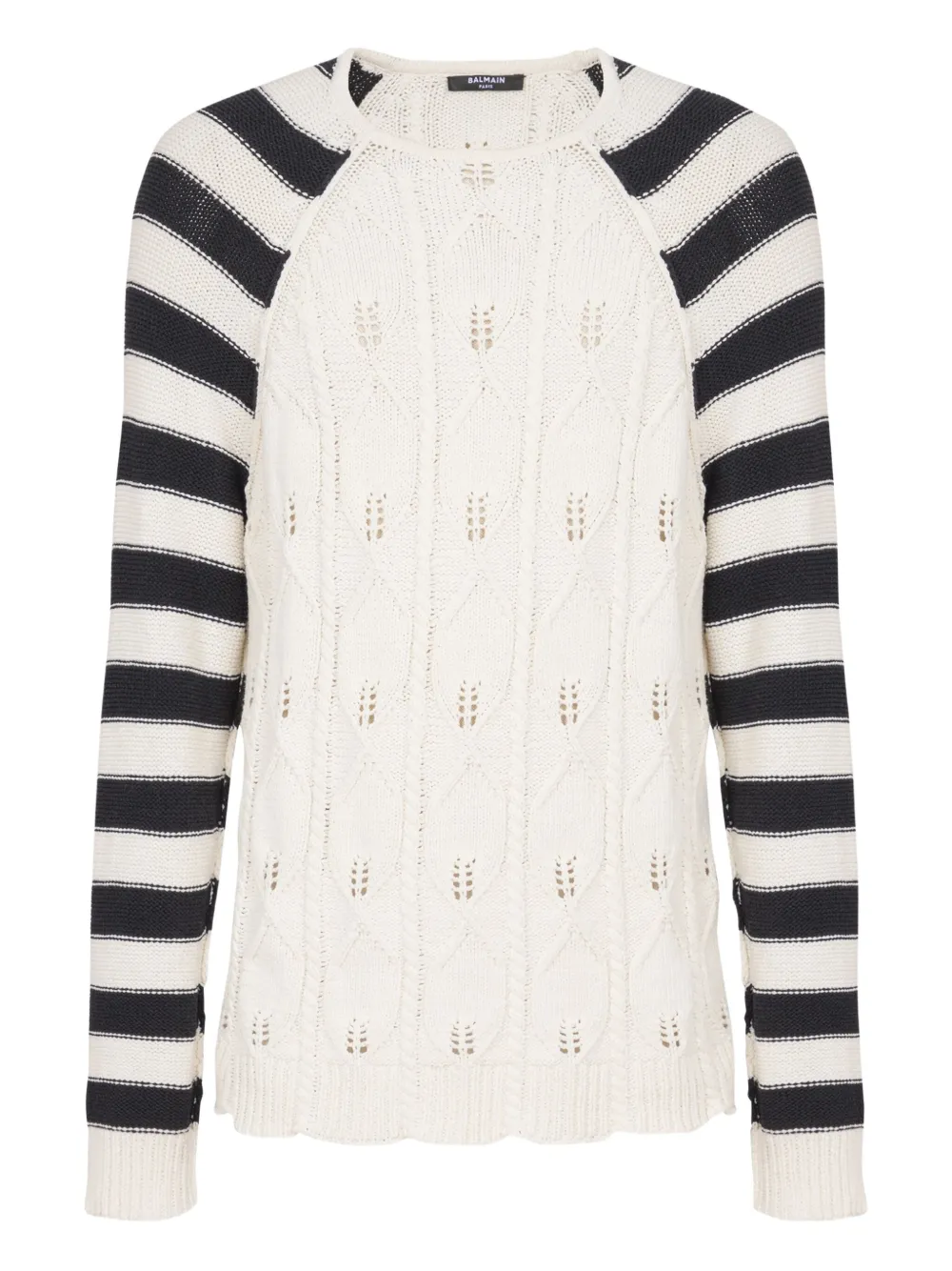 Balmain Kabelgebreide trui Wit