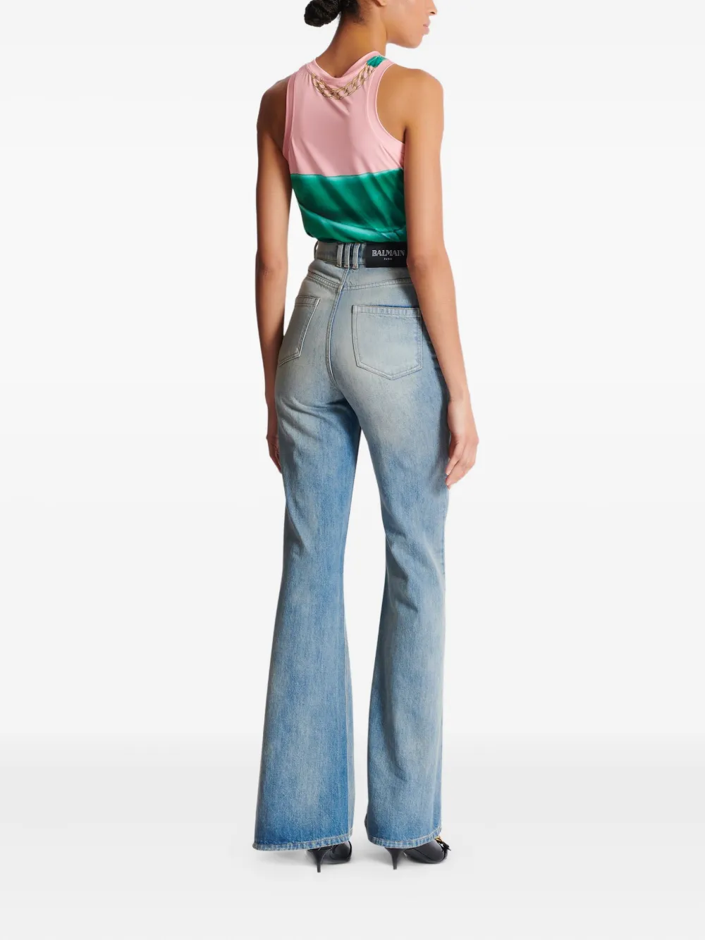 Balmain Flare Mid Rise Jeans With