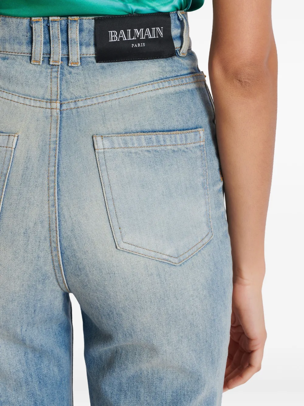Balmain Flare Mid Rise Jeans With