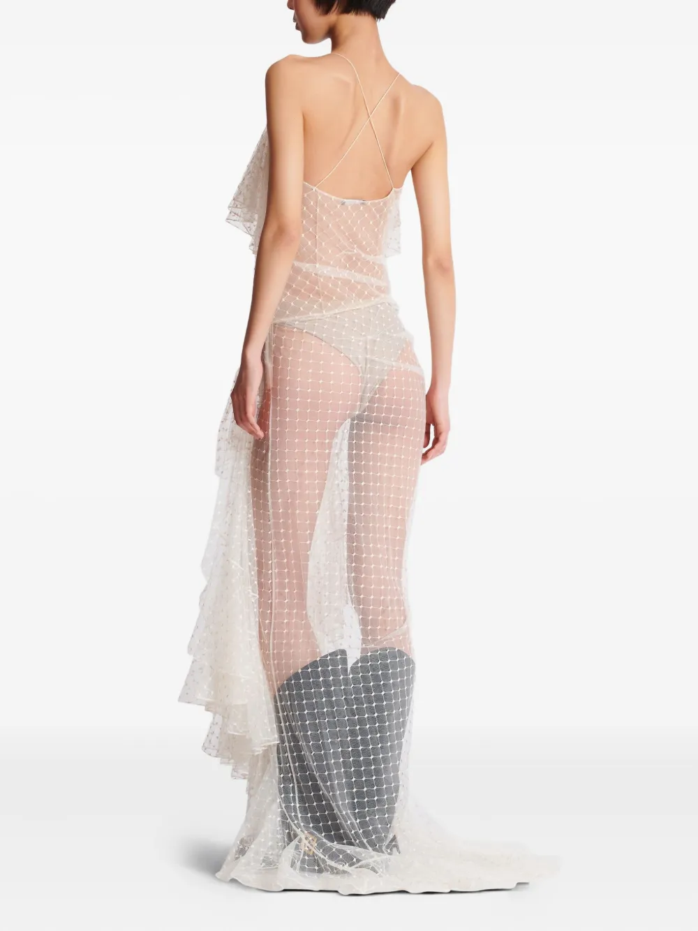 Balmain Maxi-jurk met kant Wit