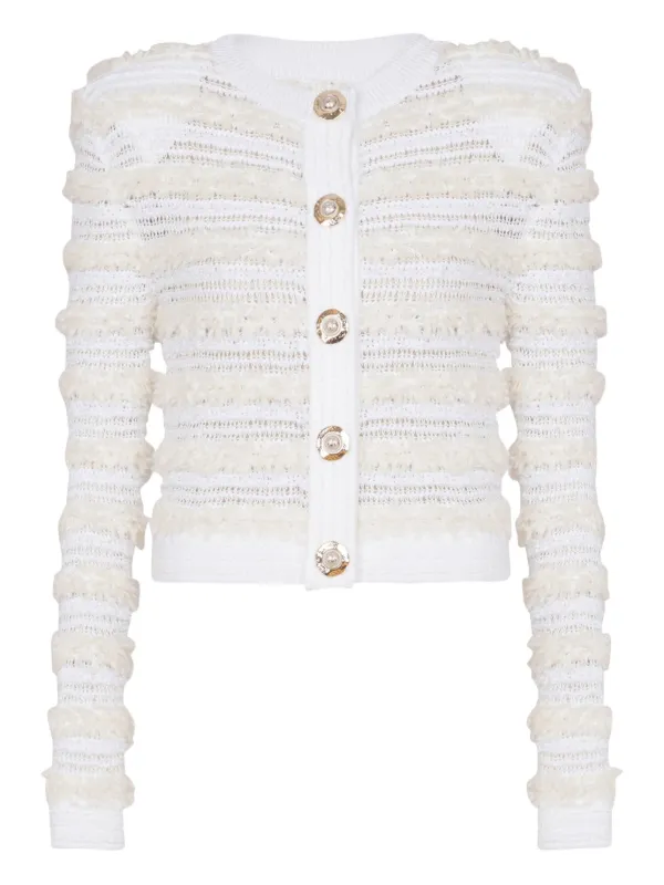 BALMAIN ツイード カーディガン Balmain ツイード カーディガン | ホワイト | FARFETCH JP
