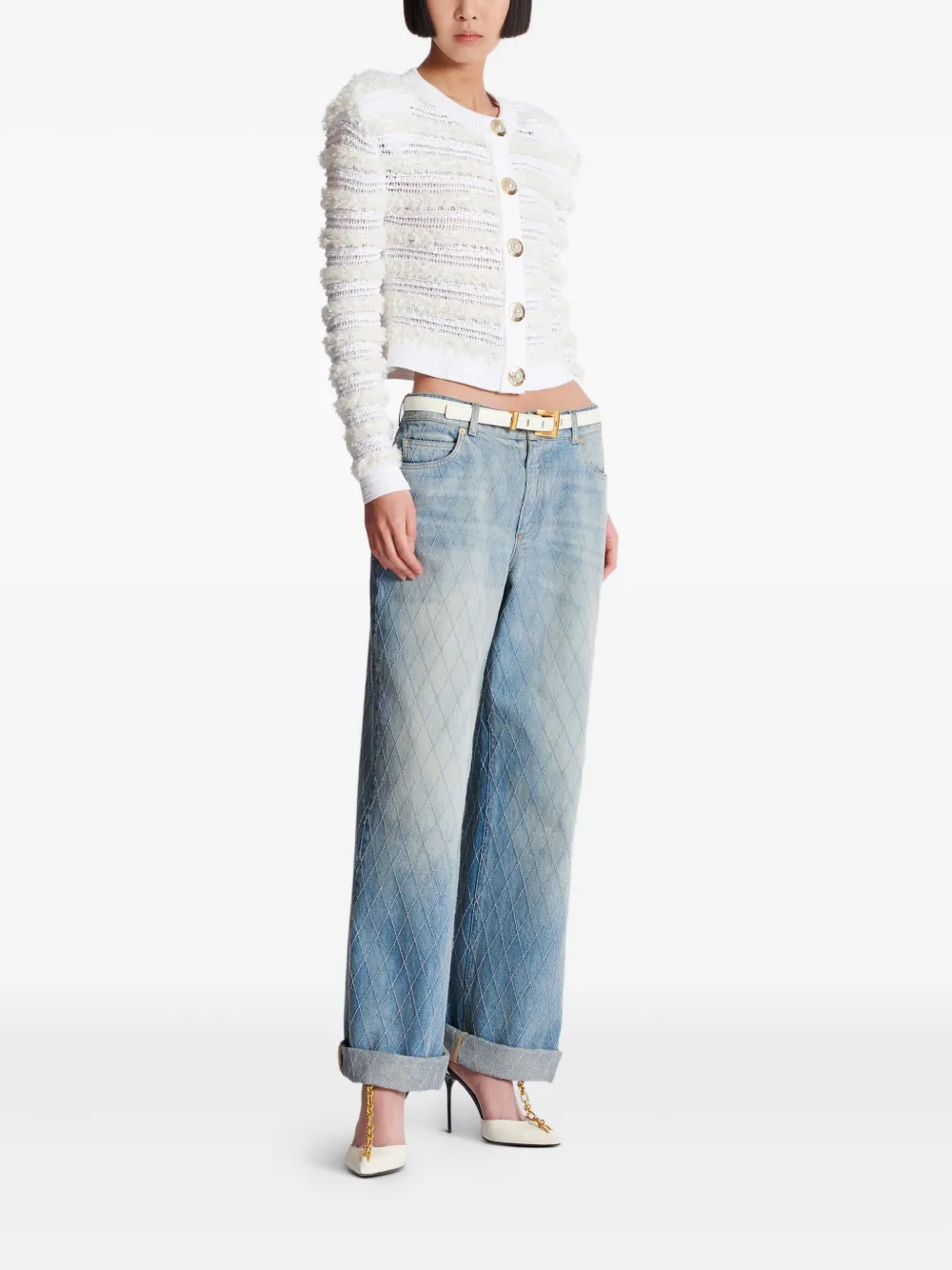 Shop Balmain Tweed Cardigan