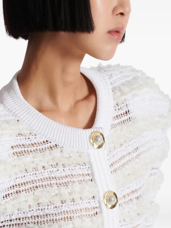 BALMAIN ツイード カーディガン Balmain ツイード カーディガン | ホワイト | FARFETCH JP