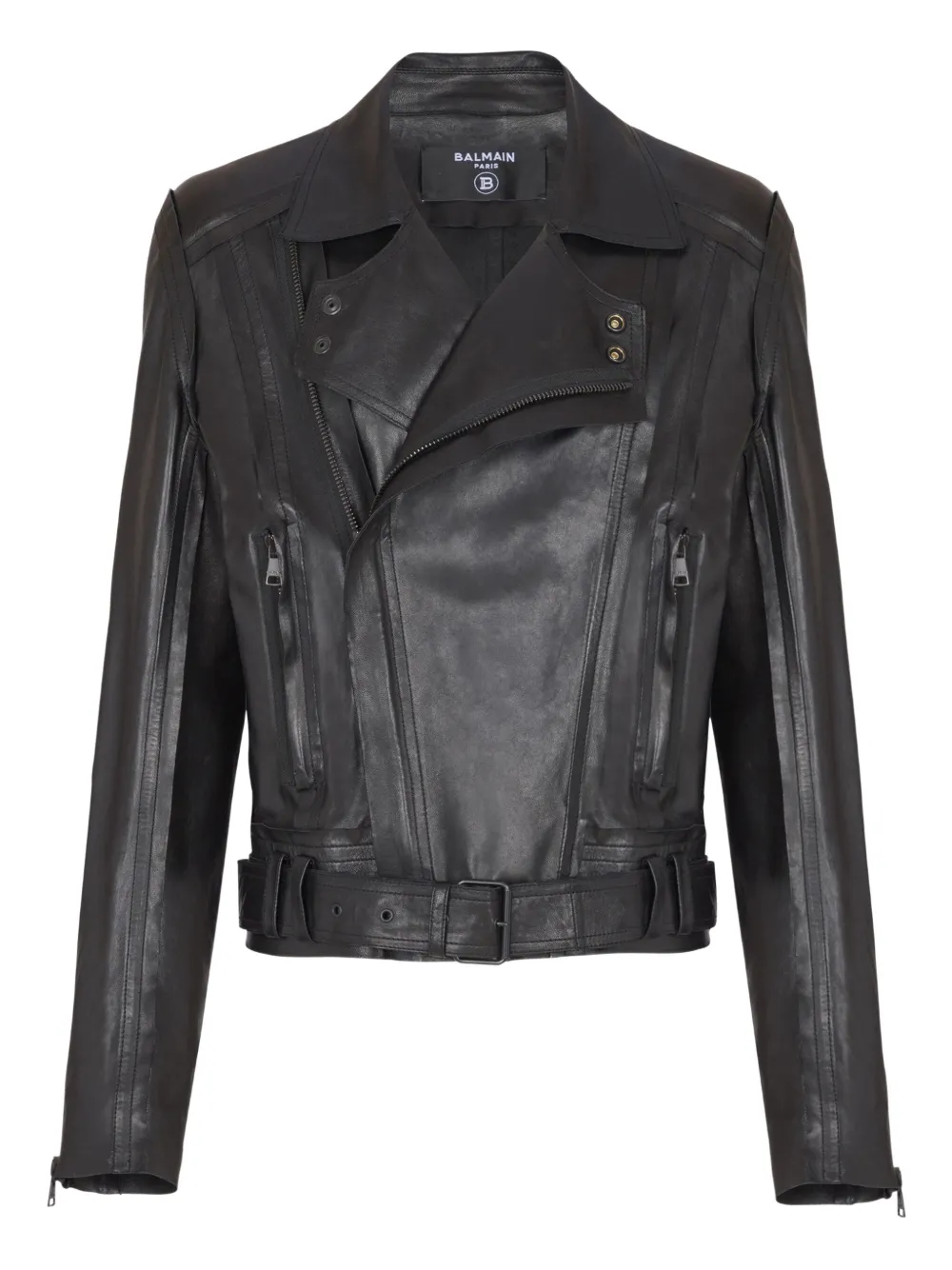 Balmain leather biker jacket | Black | Image 1