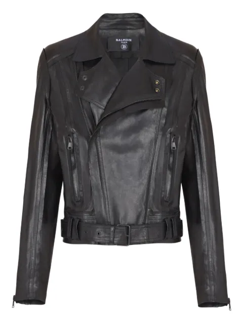 Balmain leather biker jacket