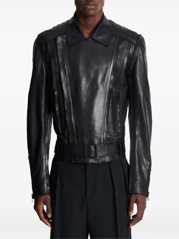 BALMAIN レザージャケット Balmain レザー ライダースジャケット | ブラック | FARFETCH JP
